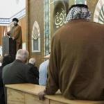 Imam Hassan Qazwini spoke to a congregation about the upcoming presidential primary in Michigan.