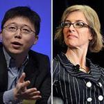 Feng Zhang (left) and Jennifer Doudna are key players in a CRISPR-Cas9 patent fight.