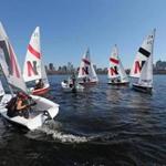 Northeastern University?s sailing team took to the Charles River Wednesday to practice. 