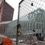 A gate was open as renovation continued Thursday at the Government Center Station. 