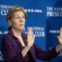 FILE - In this Nov. 18, 2015, file photo, Sen. Elizabeth Warren, D-Mass. gestures before speaking at the National Press Club in Washington. A coveted but coy Warren is for now staying painstakingly neutral in the Democratic presidential contest, frustrating Hillary Clinton?s and Bernie Sanders? supporters while awaiting the right moment to lay her considerable chits on the table. Both candidates would love to win the endorsement of the populist Warren. 