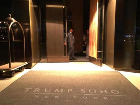 The entrance to the Trump SoHo Hotel in Manhattan. 
