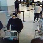 The three men who are suspected of taking part in the attacks at Belgium's Zaventem Airport. The man at right is still being sought by the police.