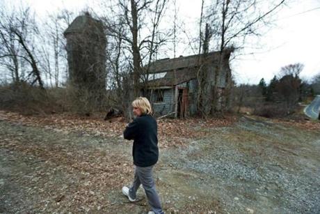 Dudley resident Desiree Moninski walked through the site where the Islamic Society of Greater Worcester wants to build a Muslim Cemetery, directly across the street from her house.
