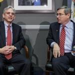 US Senator Mark Kirk (right), Republican of Illinois, met with Judge Merrick Garland, President Barack Obama?s choice to fill a vacancy on the US Supreme Court, on Tuesday.