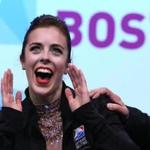 Ashley Wagner, who finished second, reacted to her scores after the long program Saturday.
