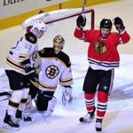 Artem Anisimov (15) celebrated his goal against the Bruins during the first period.