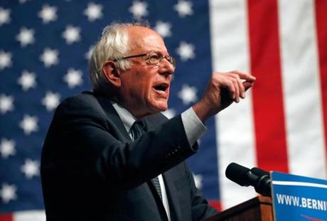 US Senator Bernie Sanders addressed supporters Tuesday night at a campaign rally in Laramie, Wyo.
