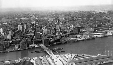 An aerial photo in 1934 showed the Custom House towering above Boston.
