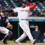 CLEVELAND, OH - APRIL 6: David Ortiz #34 of the Boston Red Sox hits a solo home run during the sixth inning against the Cleveland Indians at Progressive Field on April 6, 2016 in Cleveland, Ohio. (Photo by Jason Miller/Getty Images)