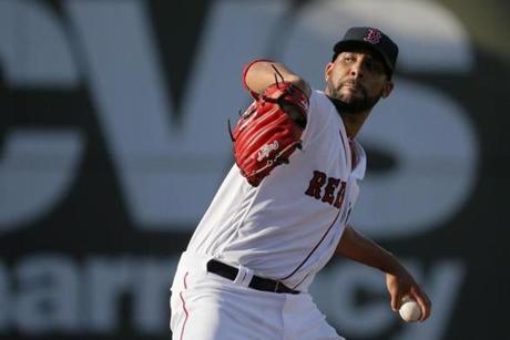 Boston Red Sox's David Price works against the New York Yankees in the first inning of a spring training baseball game, Tuesday, March 15, 2016, in Fort Myers, Fla. (AP Photo/Tony Gutierrez)
