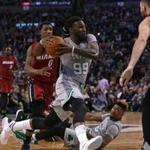 Boston, MA - 04/13/16 - (2nd quarter) Boston Celtics forward Jae Crowder (99) drives for a layup during the second quarter. The Boston Celtics take on the Miami Heat at TD Garden in the last home game of the regular season. - (Barry Chin/Globe Staff), Section: Sports, Reporter: Adam Himmelsbach, Topic: 14Celtics-Heat, LOID: 8.2.2608382143.