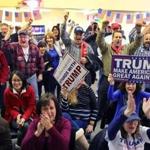 Donald Trump supporters celebrated at his Massachusetts headquarters in Littleton after he won the state primary on March 1.
