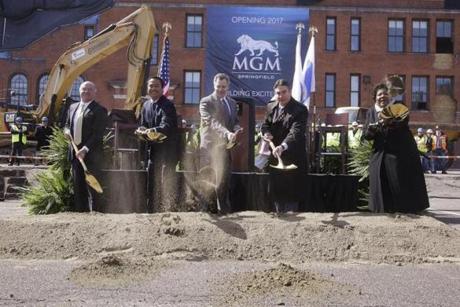 The ground breaking ceremony for Springfield?s MGM casino resort.
