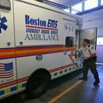 Paramedic Miguel Diaz checked equipment at 109 Purchase St. in November. A proposed budget includes a funding increase to hire more personnel and replace some ambulances to improve response times.