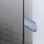 A transgender flag flies at City Hall.
