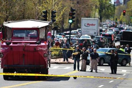 Investigators looked at the scene of a fatal crash involving a Boston Duck Tours vehicle last week.
