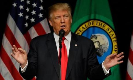 Donald Trump spoke in Spokane, Wash., on Saturday.
