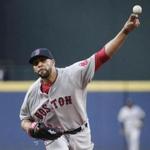 Boston Red Sox starting pitcher David Price throws in the first inning of a baseball game against the Atlanta Braves Tuesday, April 26, 2016, in Atlanta. (AP Photo/David Goldman)
