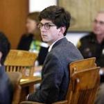 FILE - In this Tuesday, Aug. 18, 2015, file photo, St. Paul's School student Owen Labrie looks around the courtroom during his trial in Merrimack County superior Court in Concord, N.H. Labrie, was convicted for taking part in a practice at the school known as 
