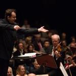 Andris Nelsons conducting the Boston Symphony Orchestra on tour in Frankfurt, Germany, on May 3.