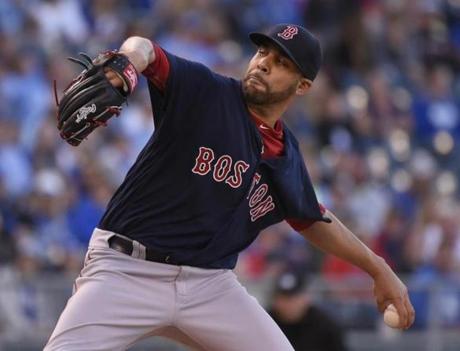 KANSAS CITY, MO - MAY 18: David Price #24 of the Boston Red Sox throws in the first inning against the Kansas City Royals during the second game of a doubleheader at Kauffman Stadium on May 18, 2016 in Kansas City, Missouri. (Photo by Ed Zurga/Getty Images)
