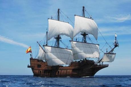 The tall ship El Galeon will sail into Newburyport on May 25. 
