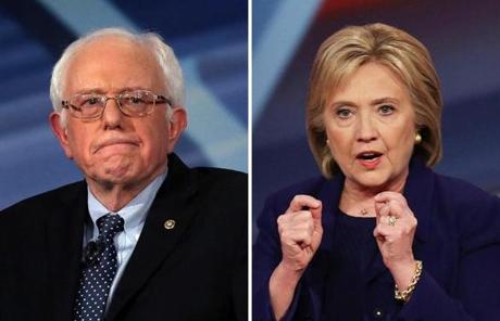 Bernie Sanders (left) and Hillary Clinton (right). 
