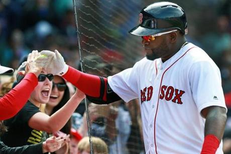 David Ortiz appears to be feeding off the energy of the fans in his final season.
