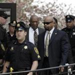 Bill Cosby (center) left the Montgomery County Courthouse in Pennsylvania Tuesday morning after a preliminary hearing in his sexual assault case. 