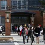 Students departed Boston Latin School earlier this year.