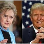 A combination photo shows U.S. Democratic presidential candidate Hillary Clinton (L) and Republican U.S. presidential candidate Donald Trump (R) in Los Angeles, California on May 5, 2016 and in Eugene, Oregon, U.S. on May 6, 2016 respectively. REUTERS/Lucy Nicholson (L) and Jim Urquhart/File Photos