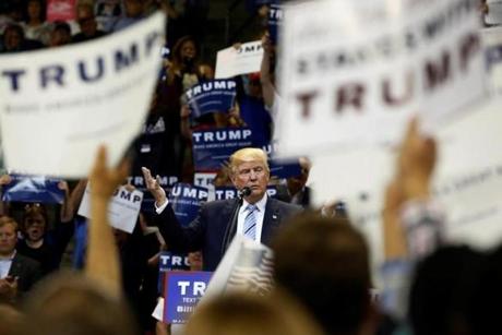 Republican US presidential candidate Donald Trump held a rally with supporters in Billings, Montana.
