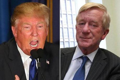 Said Republican presidential candidate Donald Trump (left) of former Massachusetts governor William F. Weld, the Libertarian nominee for vice president: ?I don?t talk about his alcoholism, so why would he talk about my foolishly perceived fascism??
