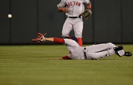 Betts also robbed the Orioles? Paul Janish of a hit with this great catch.
