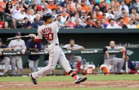 Betts also hit a home run in the second inning, this one a three-run blast.
