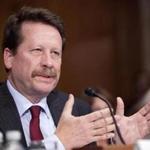 FILE - In this Nov. 17, 2015 file photo, Dr. Robert Califf, President Barack Obama's nominee to lead the Food and Drug Administration (FDA), testifies on Capitol Hill in Washington. The committee plans to votes on Califf's nomination to head the FDA, the agency considering major changes to how it approves drugs and medical devices. (AP Photo/Pablo Martinez Monsivais, File)
