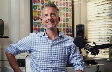 Sports analyst and podcaster Bill Simmons poses in his office, Friday June 3, 2016, at Sunset Gower Studios in Los Angeles, California. Simmons has a new show coming out on HBO called 