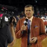 FILE - In this April 4, 2016, file photo, Craig Sager speaks before the NCAA Final Four tournament college basketball championship game between Villanova and North Carolina in Houston. Sager will receive the Jimmy V Perseverance Award at the ESPYS on July 13. Sager has continued to work as he receives treatment for leukemia. The award is named for the late North Carolina State coach and broadcaster Jim Valvano, who gave his famous ?Don?t ever give up? speech at the 1993 ESPYS while battling cancer. (AP Photo/David J. Phillip, File)