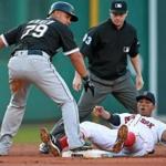 The White Sox? Jose Abreu was safe at second base after an errant pickoff throw allowed two runners to advance and left shortstop Xander Bogaerts on the seat of his pants.