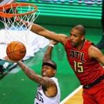 Al Horford, trying to block Isaiah Thomas during the playoffs, is now teammates with the Celtics? All-Star guard.