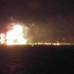 A barge carrying Plymouth?s July 4th fireworks burst into flames mid-show, consuming many of the projectiles. 
