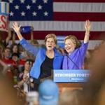 Elizabeth Warren and Hillary Clinton appeared together at an Ohio event last month. 