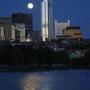 The Millennium Tower, as seen as part of the skyline at night.