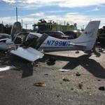 The plane that crashed at Barnstable Municipal Airport.