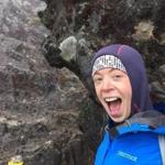 Adrianne Haslet-Davis scaling Volcan Cayambe.