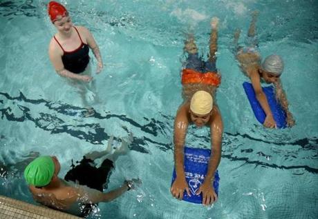 A beginner's swim class at the Lynn YMCA in June. 
