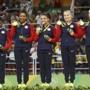 The US women?s gymnastics team repeated as the gold medal winner.