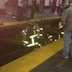A male fell onto the train tracks and struck the third rail at the Park Street MBTA station on Tuesday night.