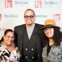 Junilda ?Muñeca? Diaz (right) and her mother, Mayra, with actor-comedian Sinbad at the Berklee City Music Scholarship Concert on Tuesday. 